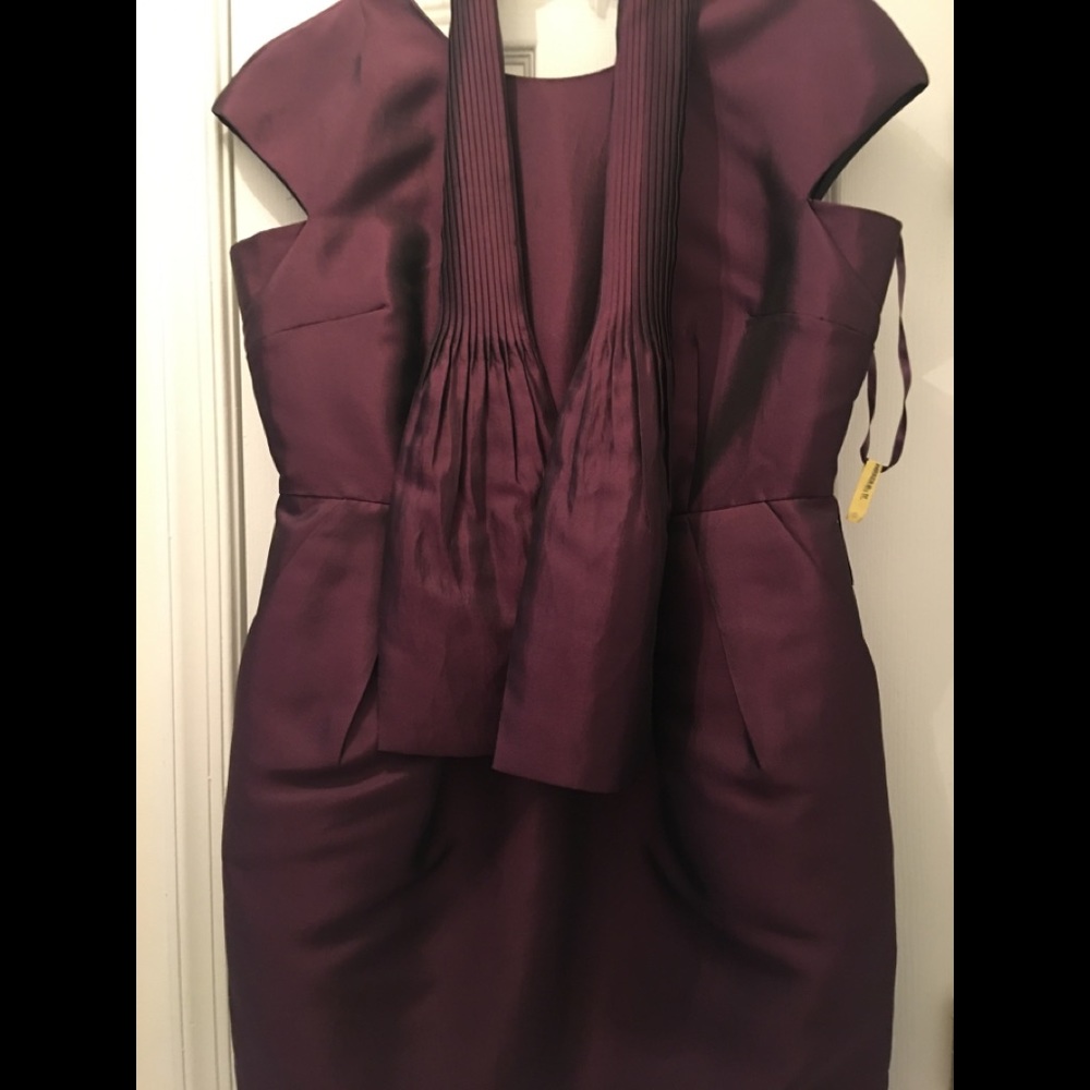 Aubergine silk taffeta dress